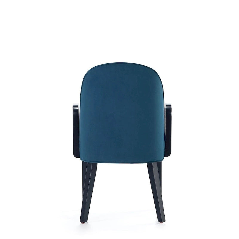 Fauteuil de salle à manger rembourré en similicuir et velours