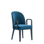 Fauteuil de salle à manger rembourré en similicuir et velours