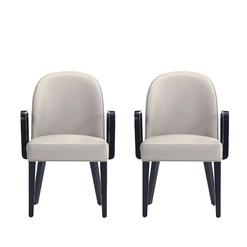 Fauteuil de salle à manger rembourré en similicuir et velours