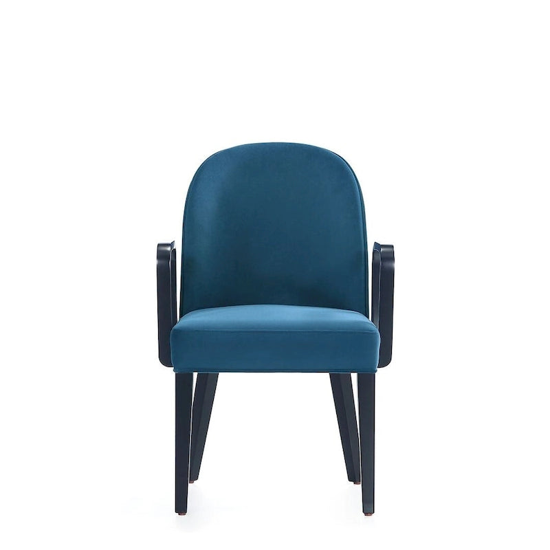 Fauteuil de salle à manger rembourré en similicuir et velours