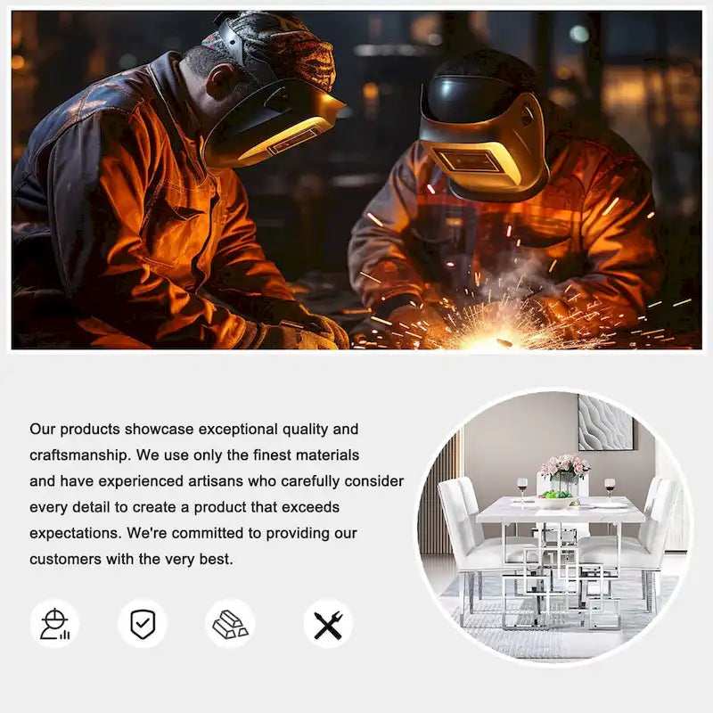 Weiße gepolsterte Esszimmerstühle mit silberfarbenen Metallbeinen, Set aus 2