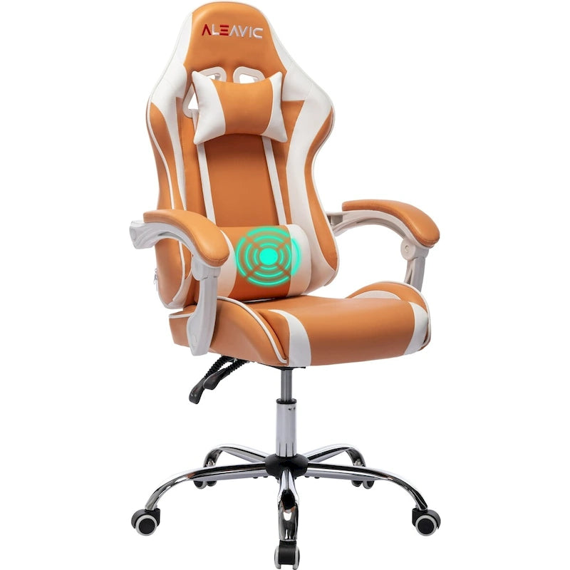 Sedia da gaming regolabile con schienale alto, poggiatesta e supporto lombare