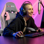 Sedia da gaming regolabile con schienale alto, poggiatesta e supporto lombare