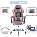 Sedia da gaming regolabile con schienale alto, poggiatesta e supporto lombare