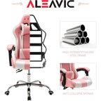 Sedia da gaming regolabile con schienale alto, poggiatesta e supporto lombare