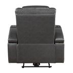 Grauer elektrischer Relaxsessel aus Kunstleder