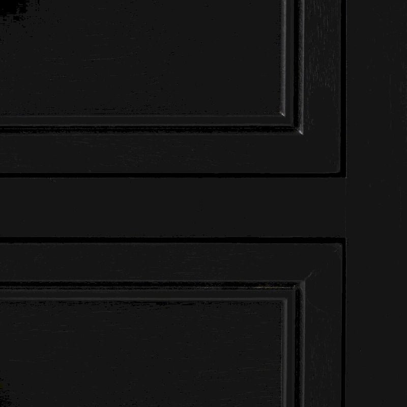 Schwarzer Aufbewahrungsschrank mit 3 Schubladen und Tür mit Rattanfront